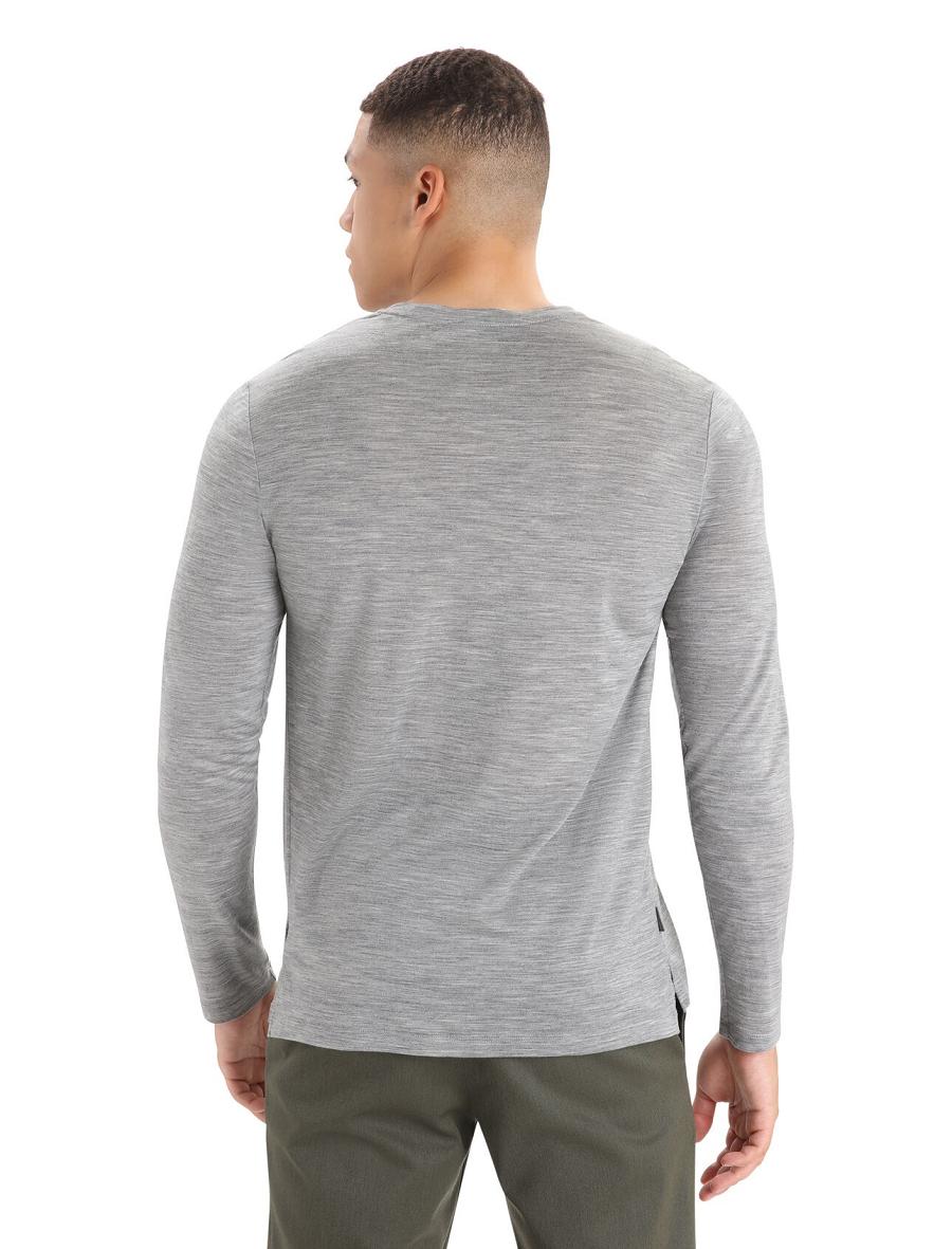 Metro Heather Icebreaker Merino Sphere II T-Shirt Men's Long Sleeve | AU 1230ILHS